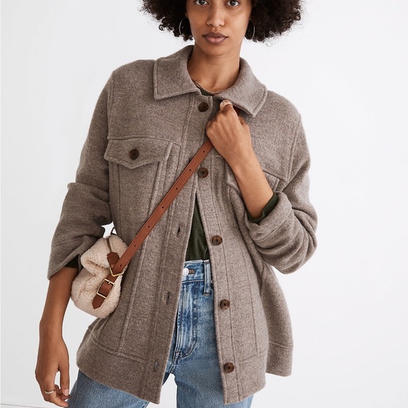 Madewell Boiled Wool Sweater Jacket in a XS - new - Picture 3 of 4